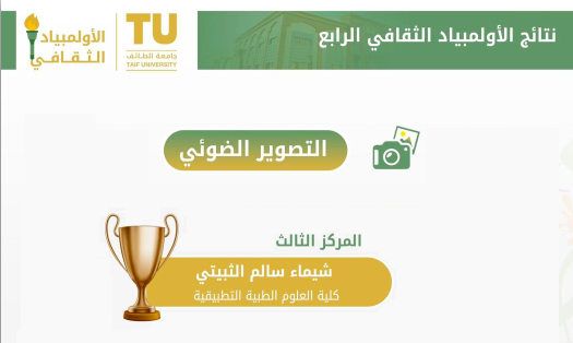 Shaima Salem Al-Thubaiti won a Prize