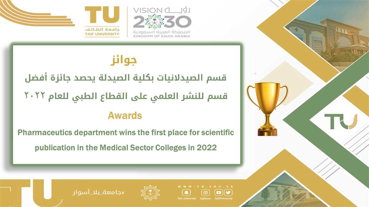 Department of Pharmaceutics at the College wins the first place for scientific publication in 2022
