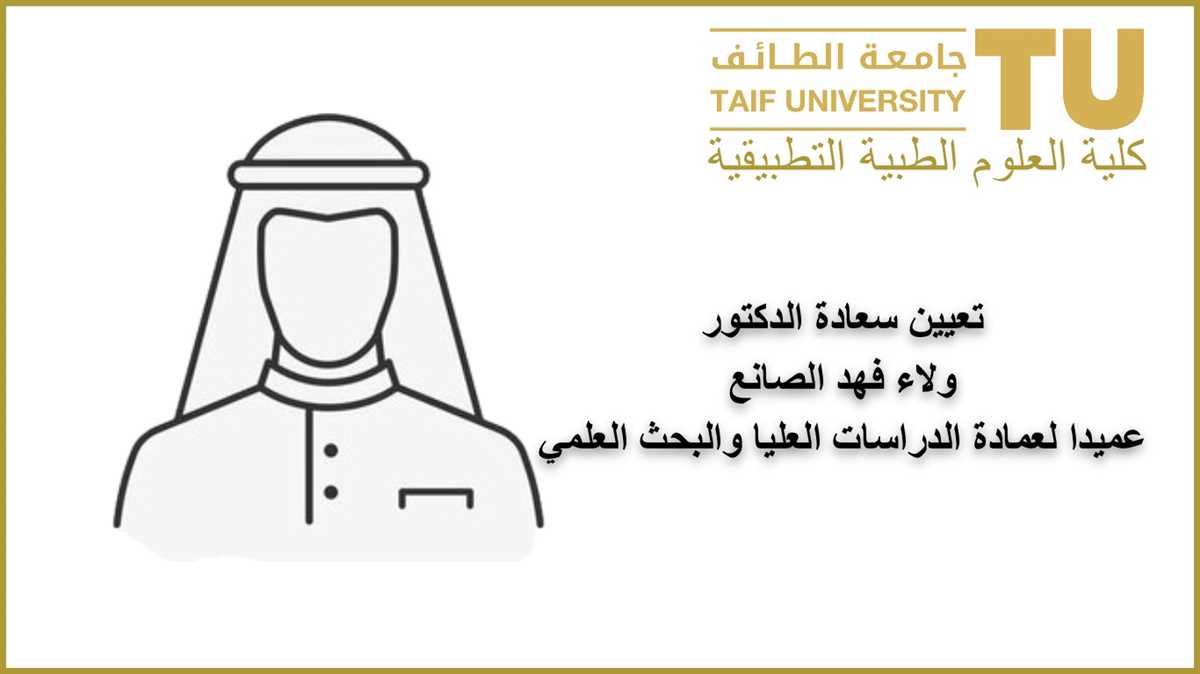 His Excellency Dr. Walaa Al-Sanea has been appointed Dean of the Deanship of Graduate Studies and Scientific Research