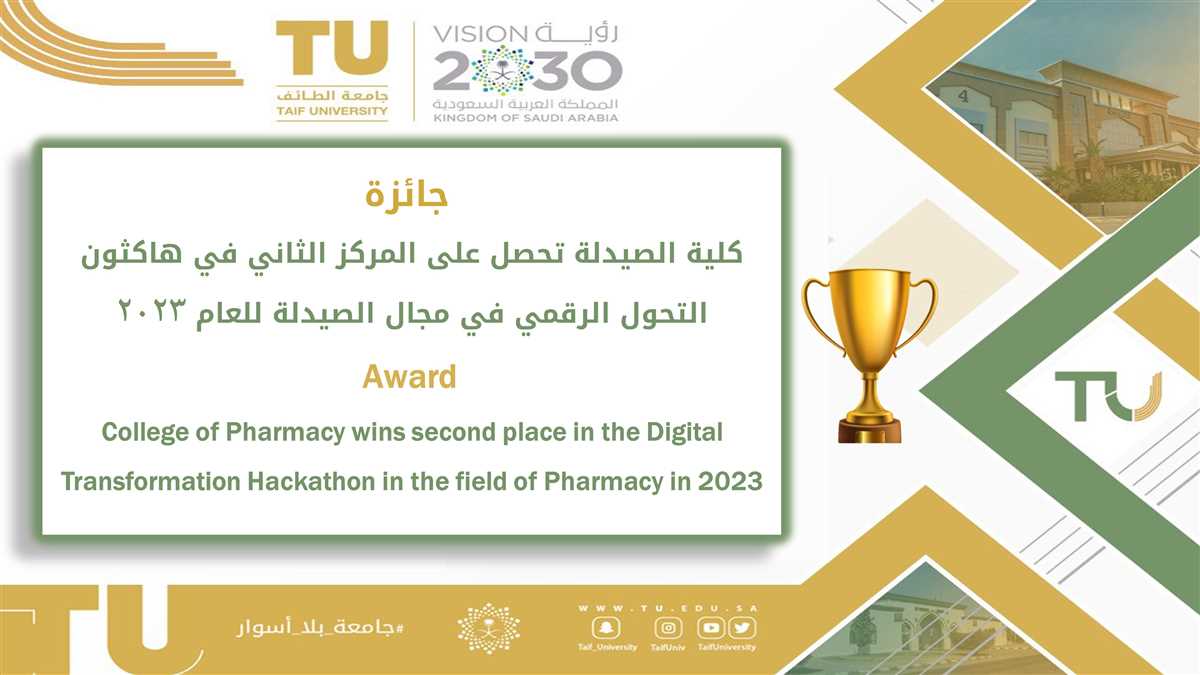 College of Pharmacy wins second place in the Digital Transformation Hackathon in the field of Pharmacy